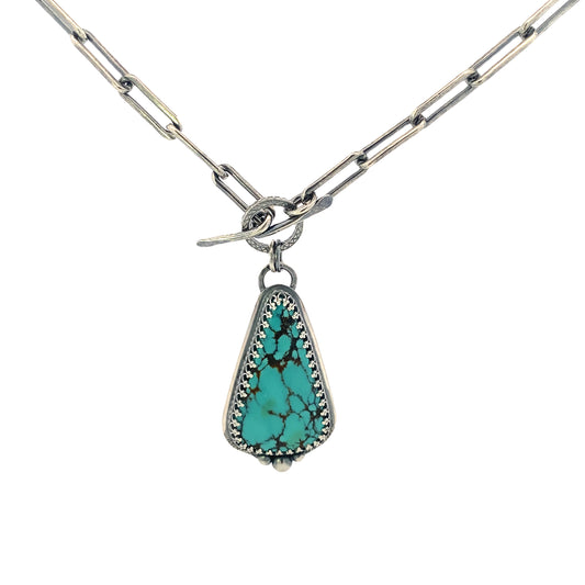 Sterling Silver Chain Necklace with Turquoise