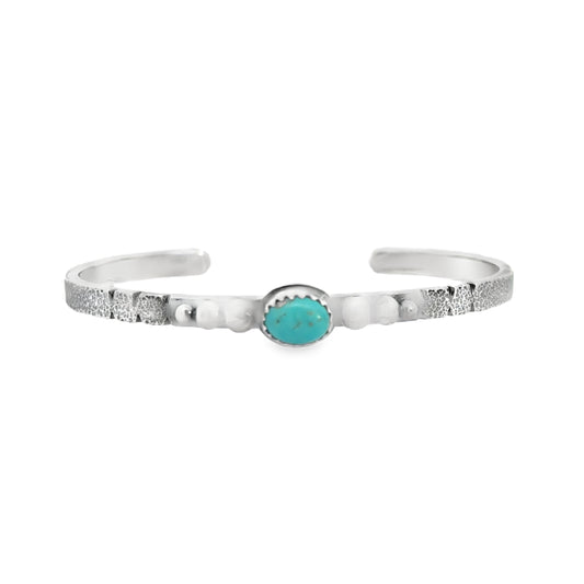 Sterling Silver Cuff Bracelet with Turquoise