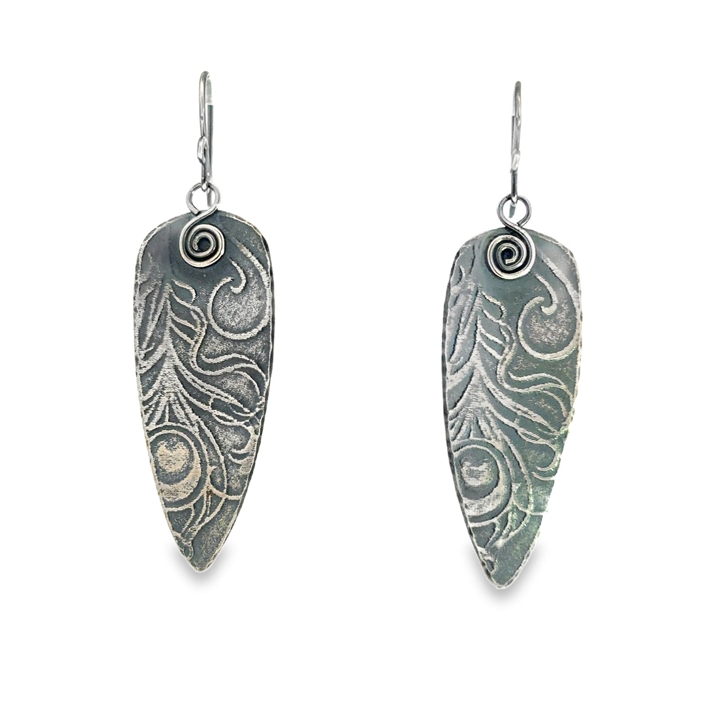 Sterling Silver Swirl Stamped Earrings