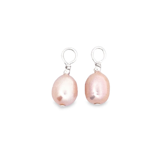 Sterling Silver Pink Freshwater Pearl Earring Charms