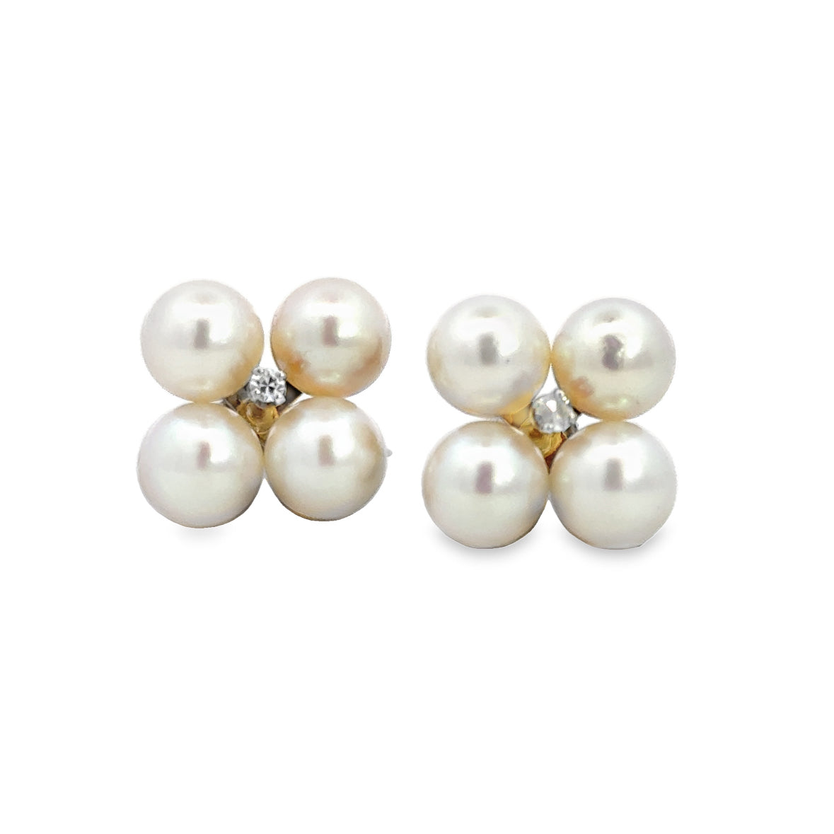 Kirkland Jewelry Estate | Pearl and Diamond Cluster Earrings