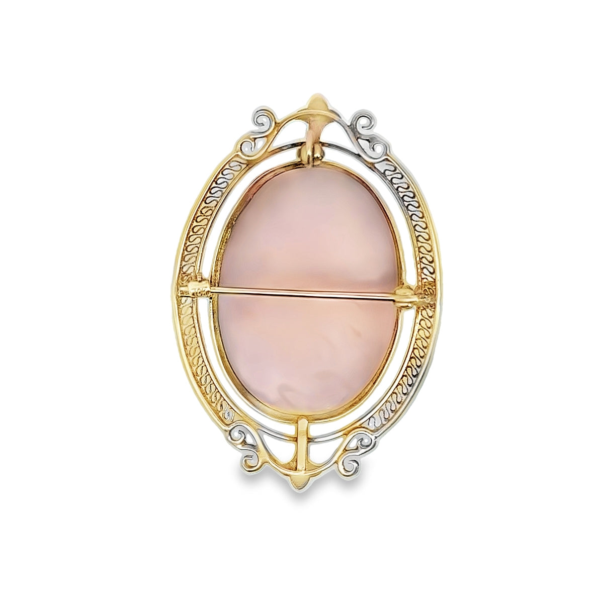 Kirkland Jewelry Estate | 10K Yellow Gold Pink Background Cameo