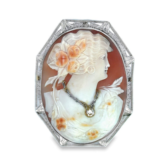 Kirkland Jewelry Estate | 14K White Gold Cameo Pendant