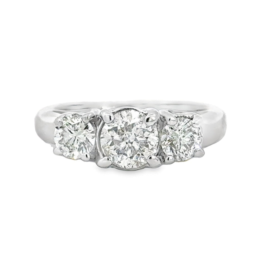 Kirkland Jewelry Estate | 14K White Gold Three Stone Engagement Ring