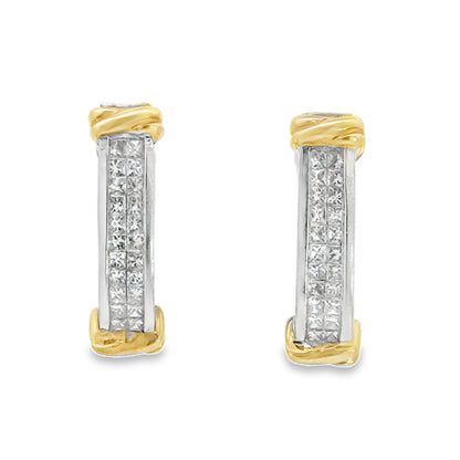 Kirkland Jewelry Estate | 14K Gold Two-Tone Diamond Earrings