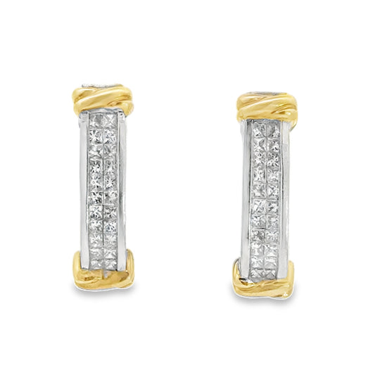 Kirkland Jewelry Estate | 14K Gold Two-Tone Diamond Earrings