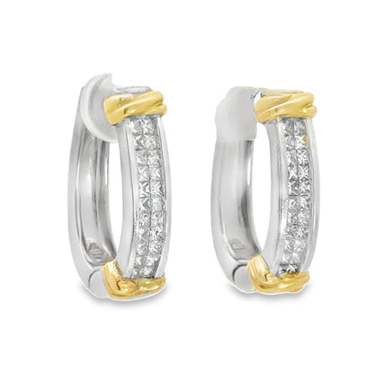 Kirkland Jewelry Estate | 14K Gold Two-Tone Diamond Earrings