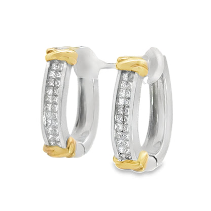 Kirkland Jewelry Estate | 14K Gold Two-Tone Diamond Earrings