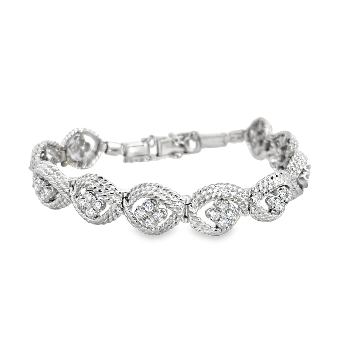 Kirkland Jewelry Estate | 14K White Gold Diamond Add-A-Link Bracelet