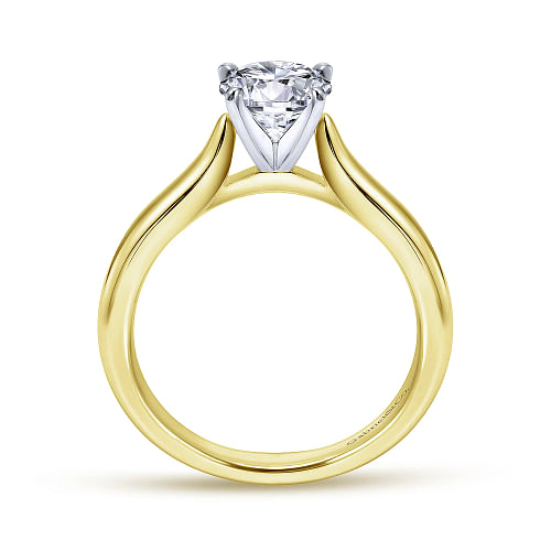 Gabriel & Co | Lauren - 14K White-Yellow Gold Round Diamond Engagement Ring