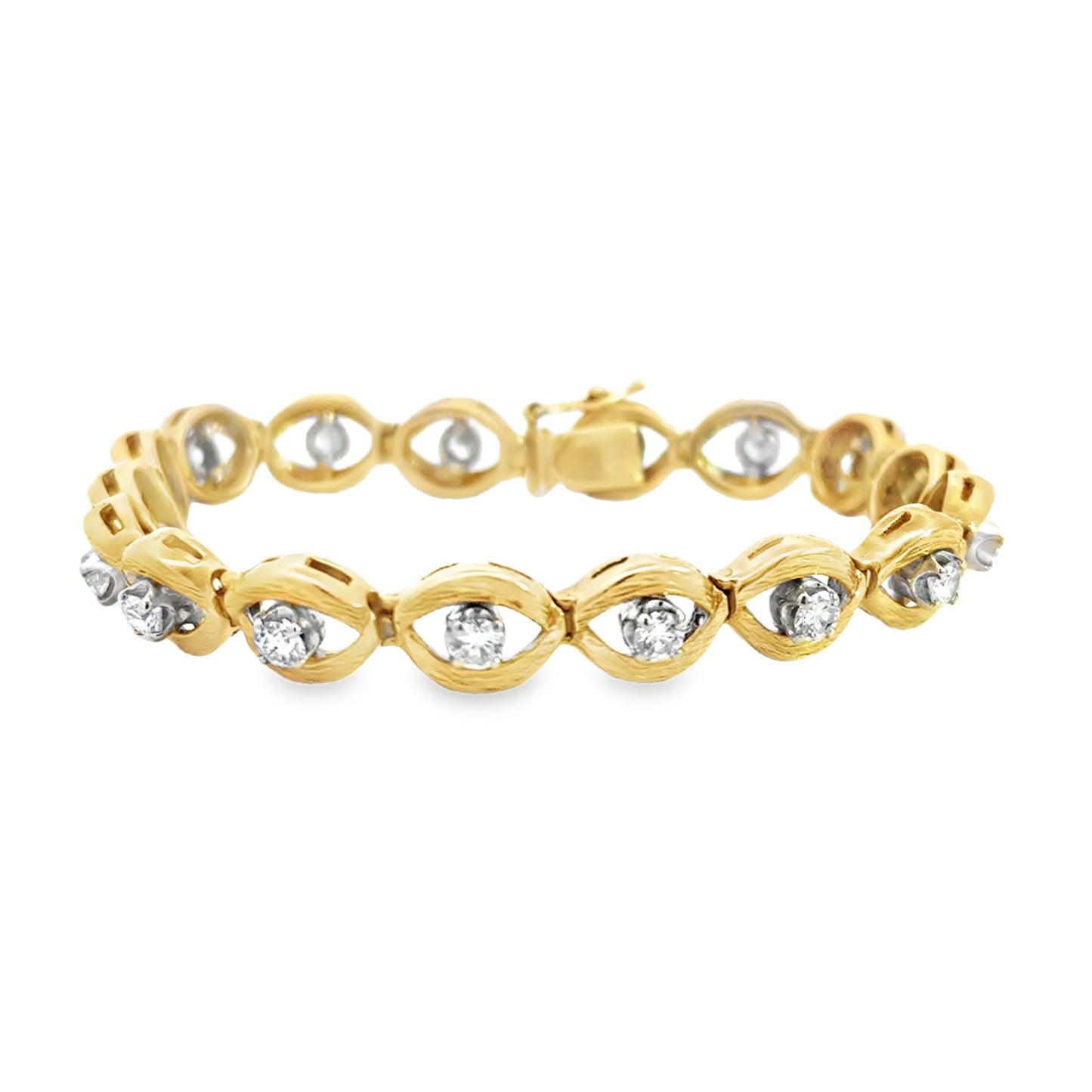 Kirkland Jewelry Estate | 14K Two-Tone Gold Diamond Add-A-Link Bracelet