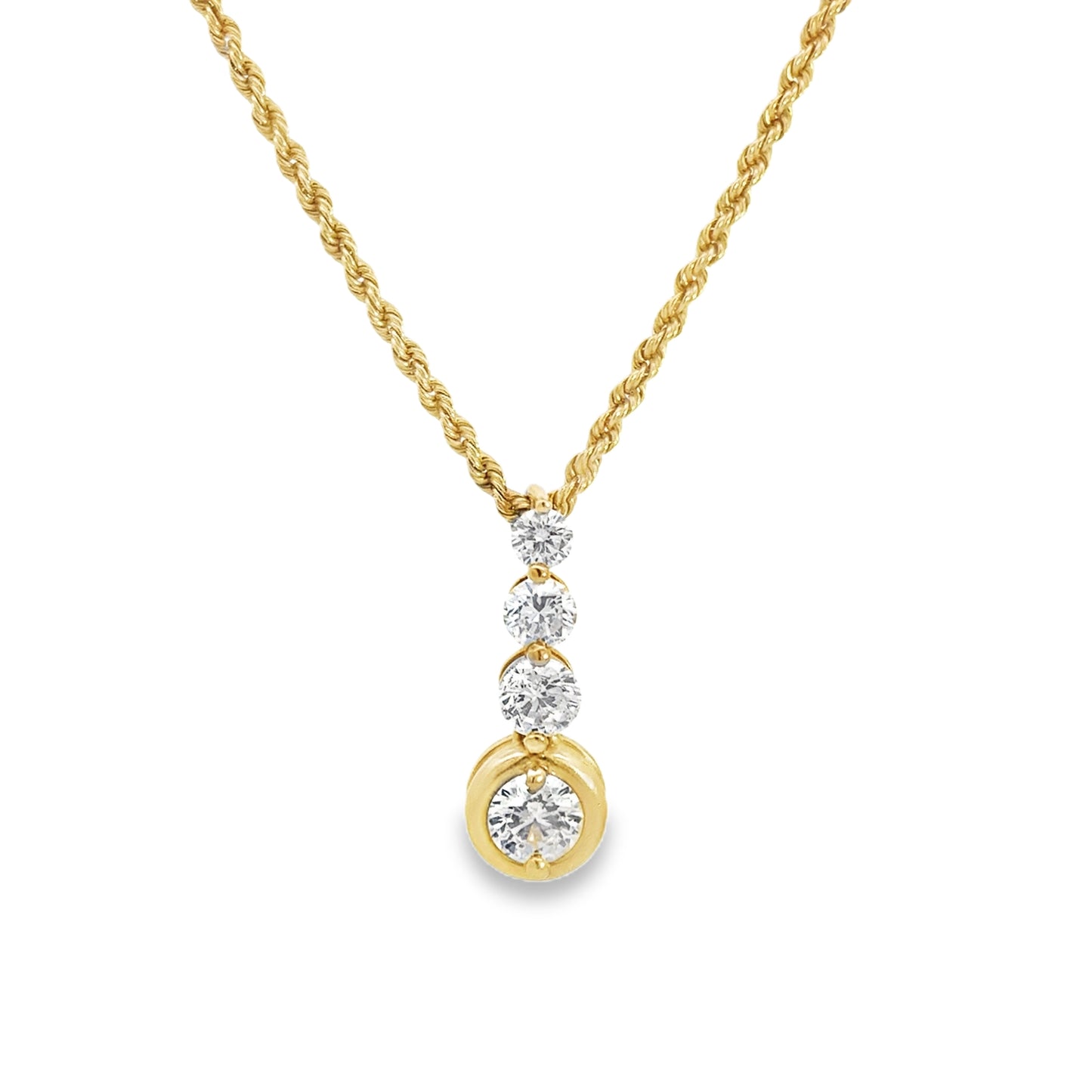 Kirkland Jewelry Estate | 14K Yellow Gold Diamond Pendant Necklace