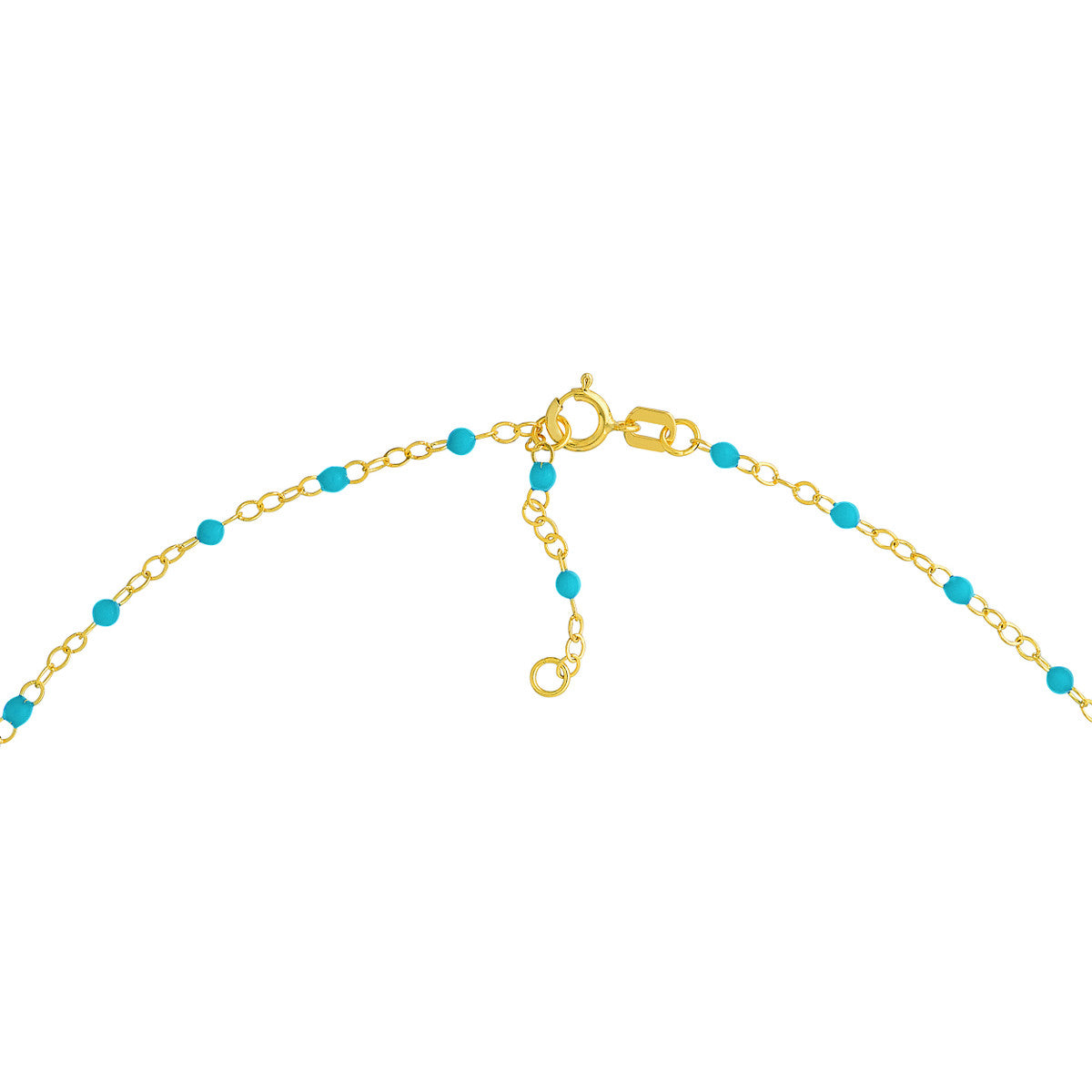 14K Yellow Gold and Light Turquoise Enamel Piatto Bracelet