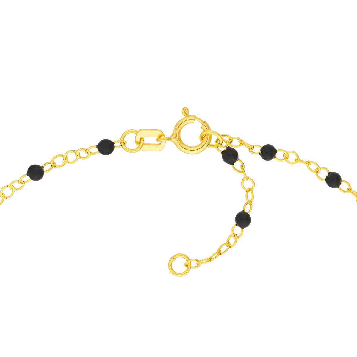 14K Yellow Gold and Black Enamel Piatto Bracelet