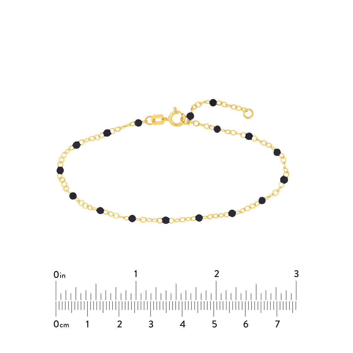 14K Yellow Gold and Black Enamel Piatto Bracelet