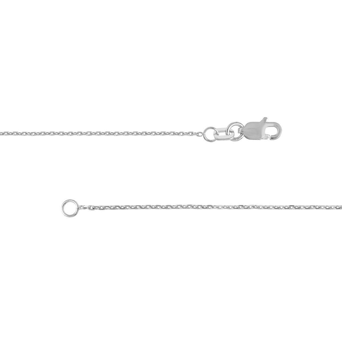 Sterling Silver 0.95mm D/C Cable Chain with Lobster Lock