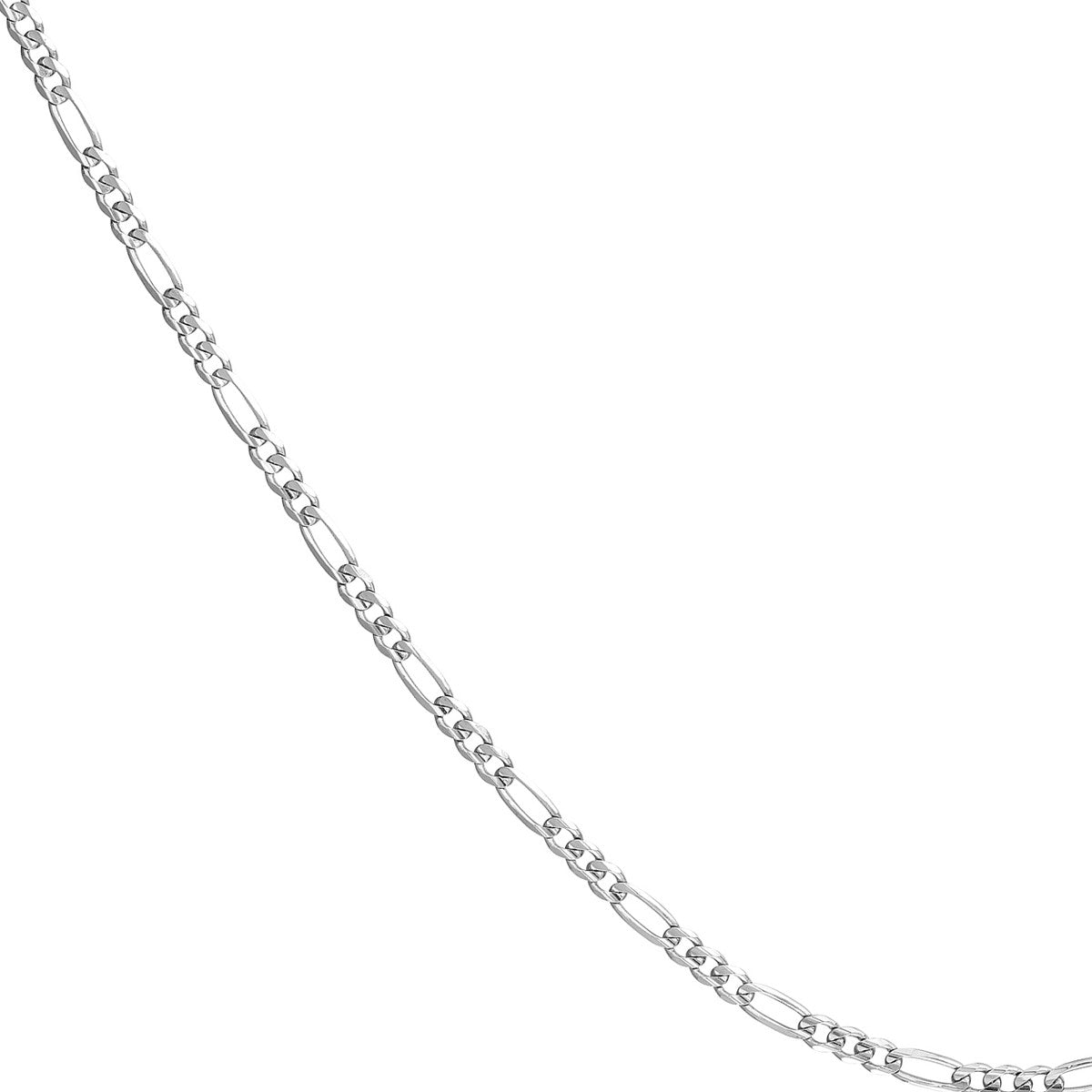 Sterling Silver 3.2mm Concave Figaro Chain with Lobster Lock