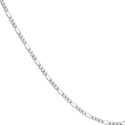 Sterling Silver 3.2mm Concave Figaro Chain with Lobster Lock