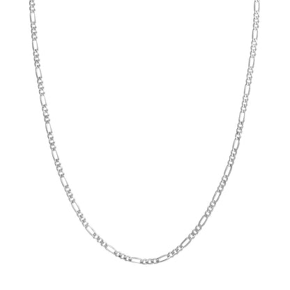 Sterling Silver 3.2mm Concave Figaro Chain with Lobster Lock