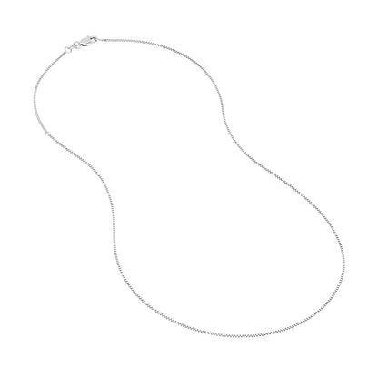 Sterling Silver 0.8mm Box Chain with Lobster Lock