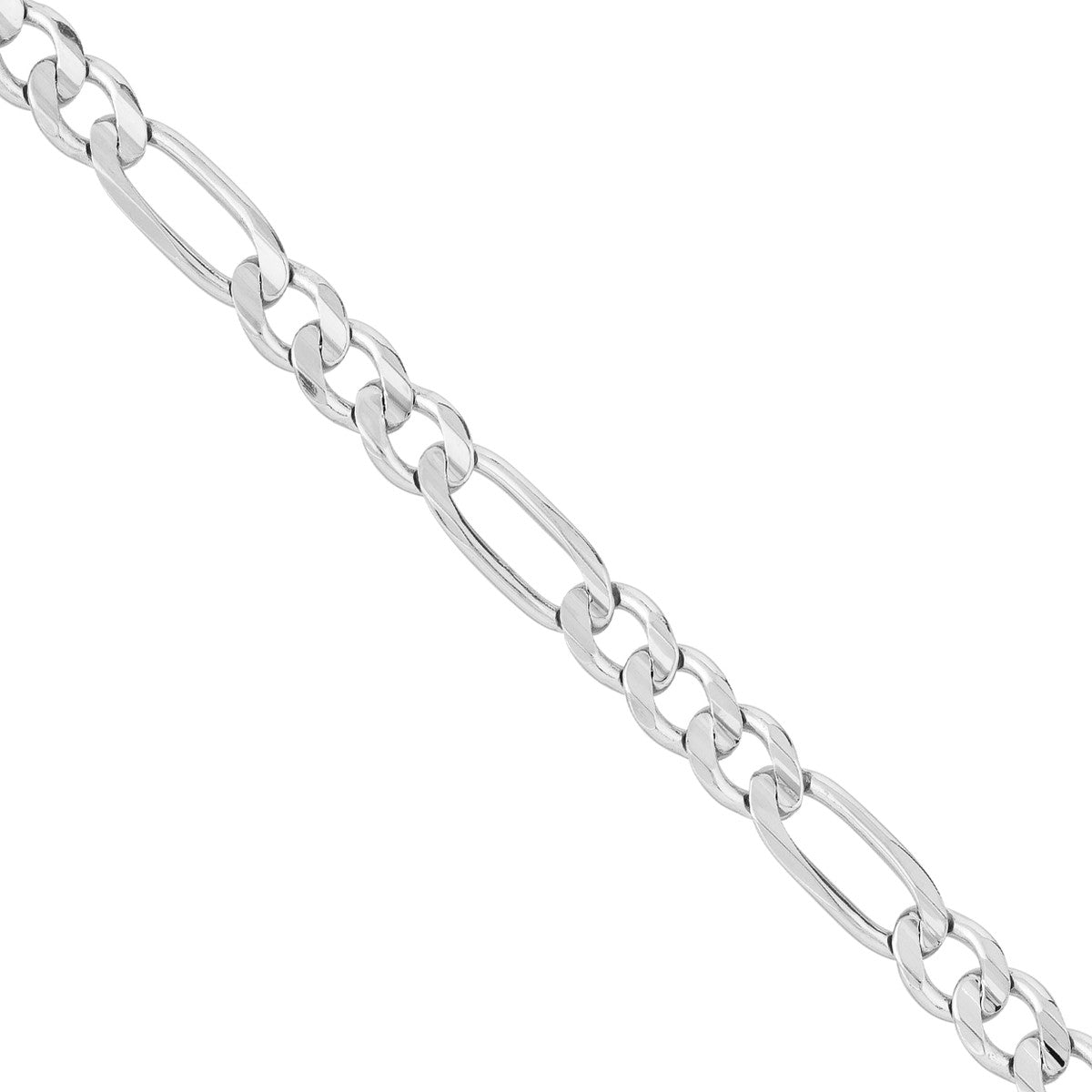 Sterling Silver 4.75mm Concave Figaro Chain with Lobster