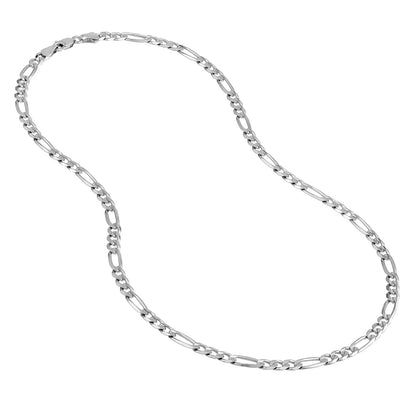 Sterling Silver 4.75mm Concave Figaro Chain with Lobster