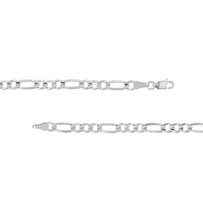 Sterling Silver 4.75mm Concave Figaro Chain with Lobster