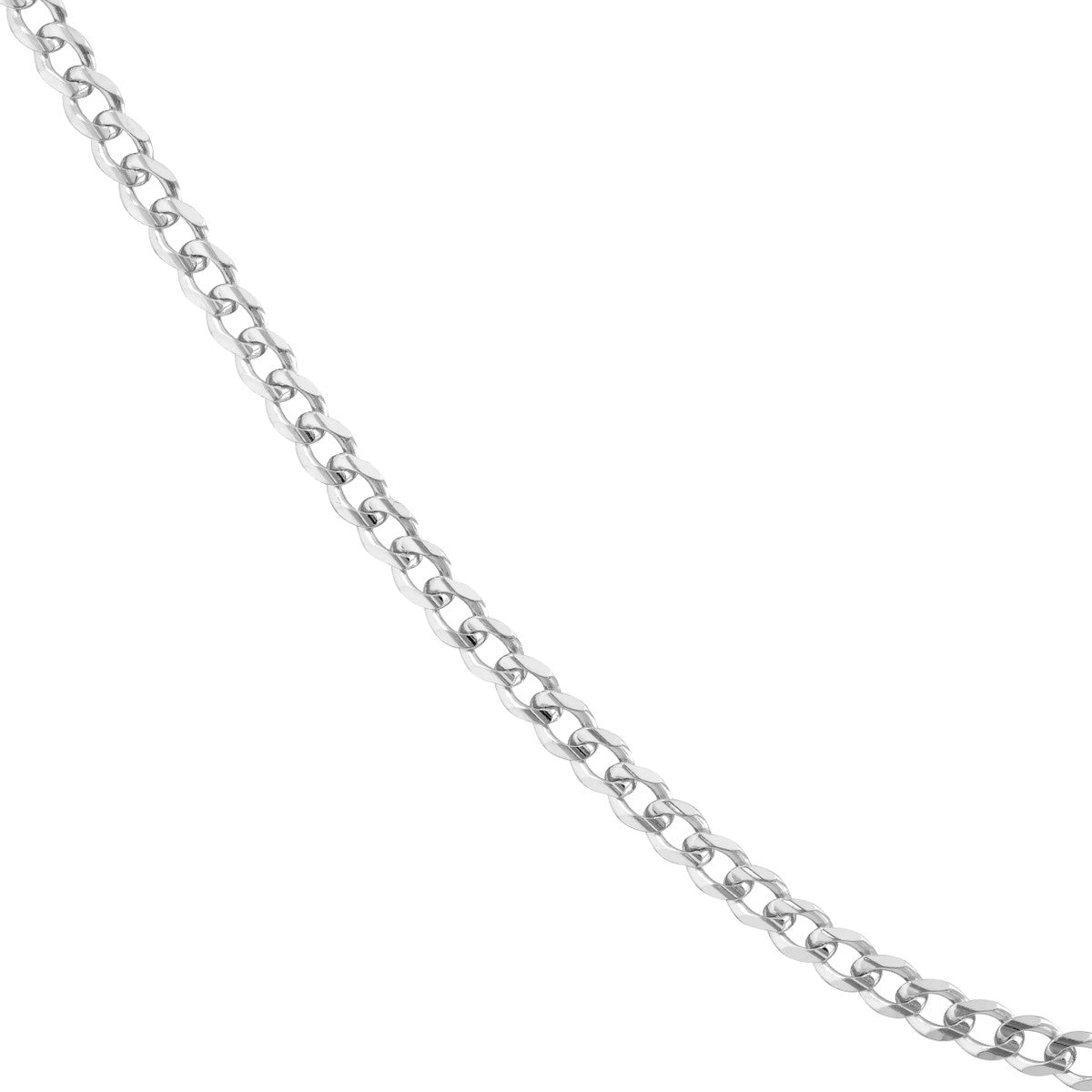 Sterling Silver 3.7mm Light Curb Chain with Lobster Lock