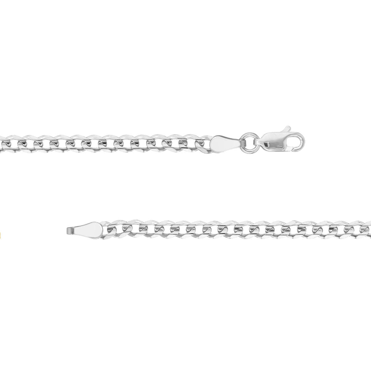 Sterling Silver 3.7mm Light Curb Chain with Lobster Lock