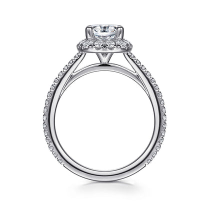 Gabriel & Co | Madelie - 14K White Gold Oval Halo Diamond Engagement Ring