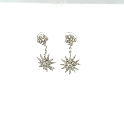 Kirkland Jewelry Estate - Tiffany Platinum Sun Shaped Diamond Earrings