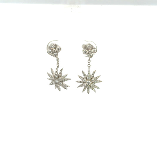 Kirkland Jewelry Estate - Tiffany Platinum Sun Shaped Diamond Earrings