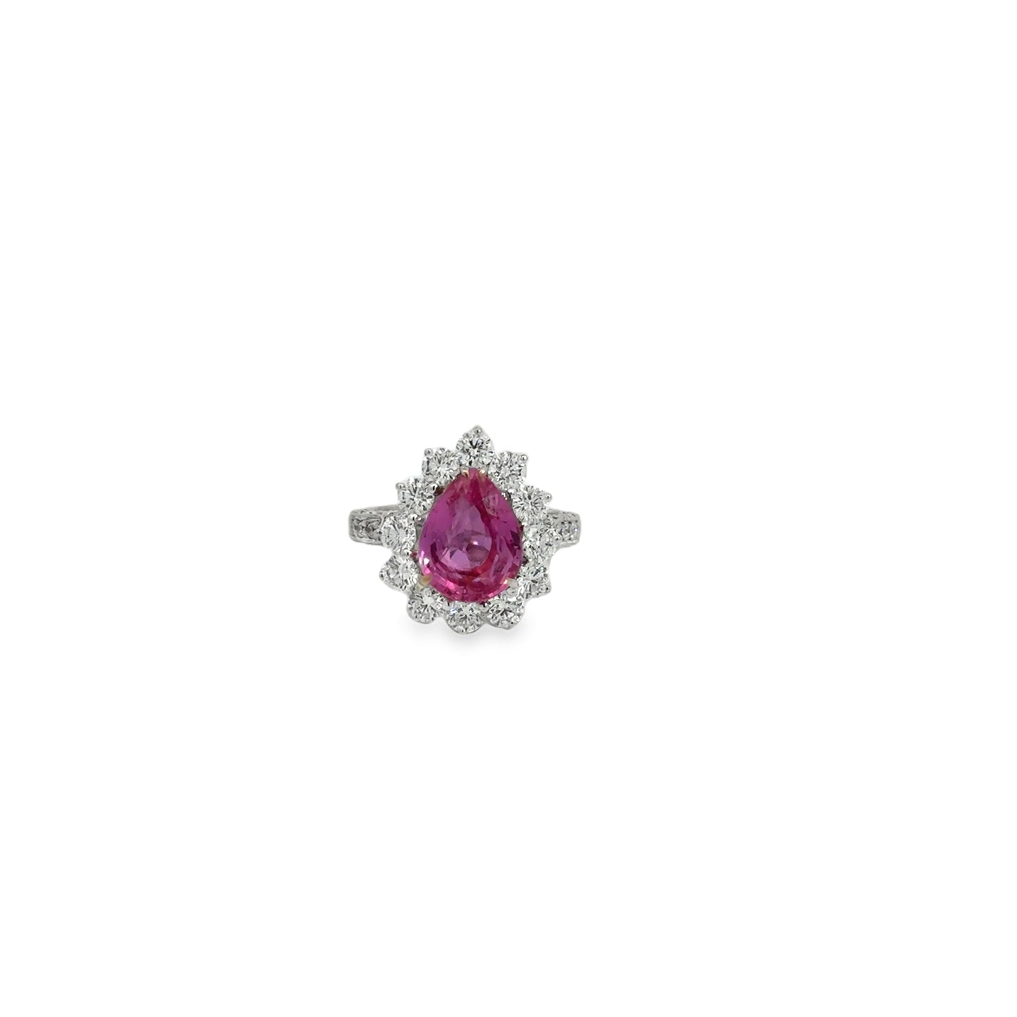 Kirkland Jewelry Estate - 18K White Gold Diamond and Pink Sapphire Ring