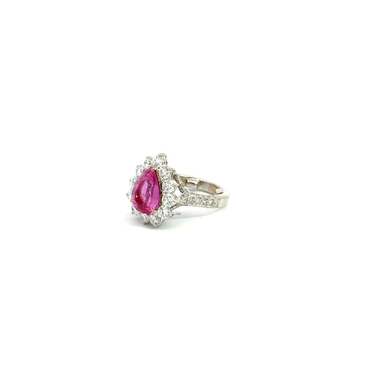 Kirkland Jewelry Estate - 18K White Gold Diamond and Pink Sapphire Ring