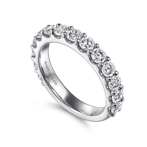 Gabriel & Co | Montreal - 14K White Gold Shared Prong Diamond Wedding Band - 1.5 ct