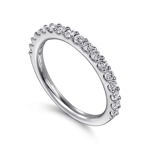 Gabriel & Co | Montreal - 14K White Gold Shared Prong Diamond Wedding Band - 0.5 ct