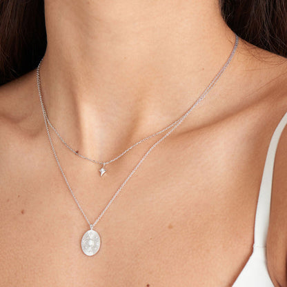 Ania Haie | Silver Scattered Stars Kyoto Opal Disc Necklace
