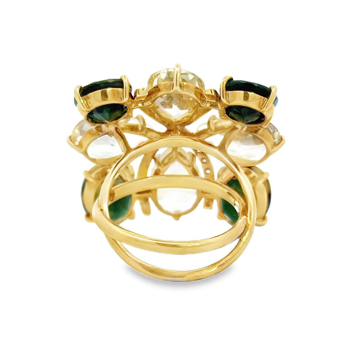 Kirkland Jewelry Estate | 18K Yellow Gold Peridot and Tourmaline Ring