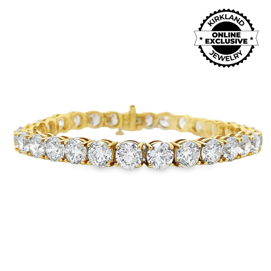 SND Gems | 18K Yellow Gold Diamond Tennis Bracelet - 27.06ct
