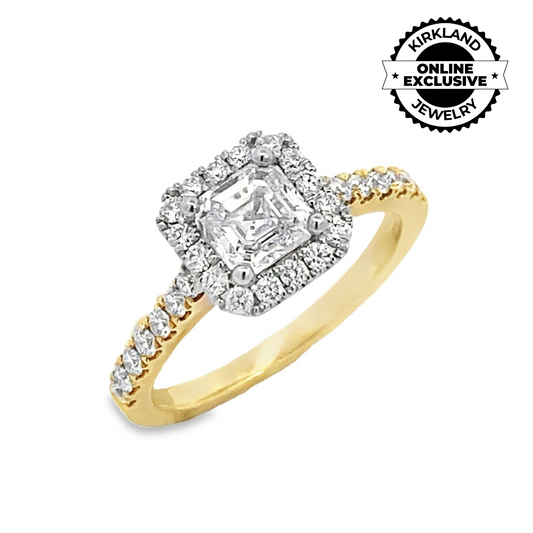 Sylvie | 14K Yellow Gold Diamond Halo Engagement Ring