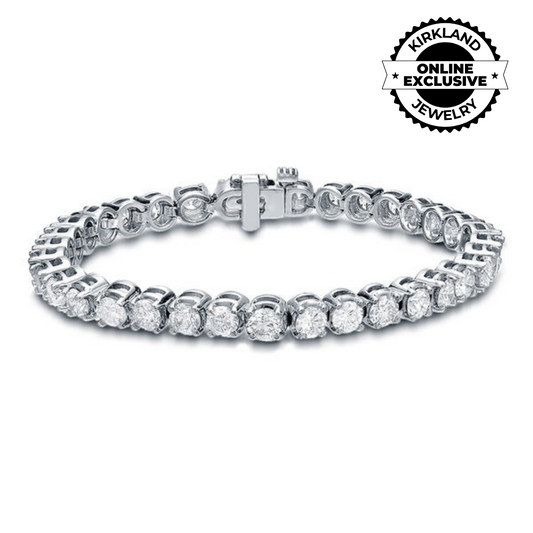 SND Gems | 14K White Gold Diamond Tennis Bracelet - 15.41ct