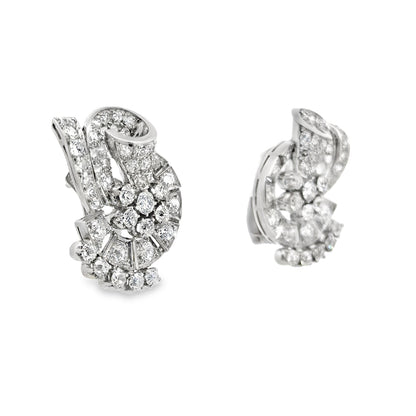 Kirkland Jewelry Estate | Platinum Diamond Earrings with Omega Backs