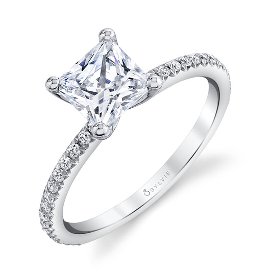 Adorlee - 14K White Gold Engagement Ring