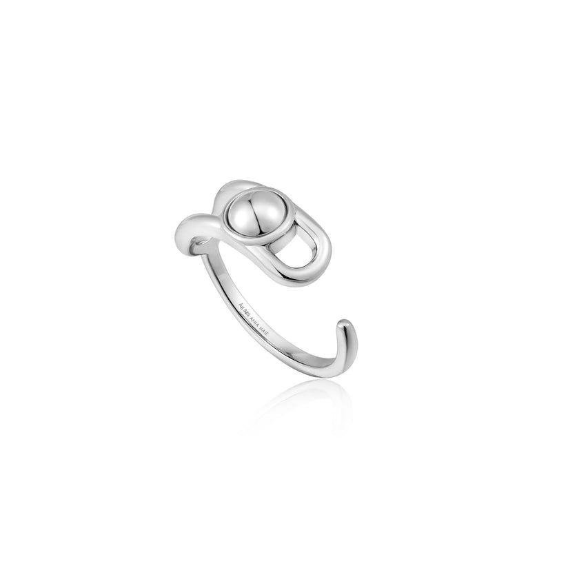 Ania Haie | Silver Orb Claw Adjustable Ring