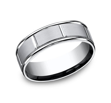 Benchmark | Comfort-Fit Cobalt Chrome Vertical Grooved Wedding Band