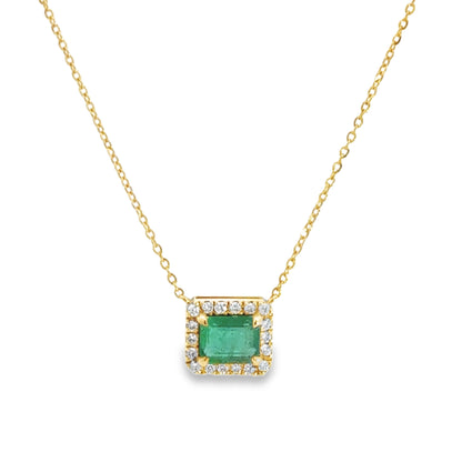 Kirkland Jewelry Estate | 18K Yellow Gold Diamond Emerald Necklace