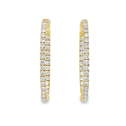 Kirkland Jewelry Estate | 14K Yellow Gold Diamond Inside Out Hoops