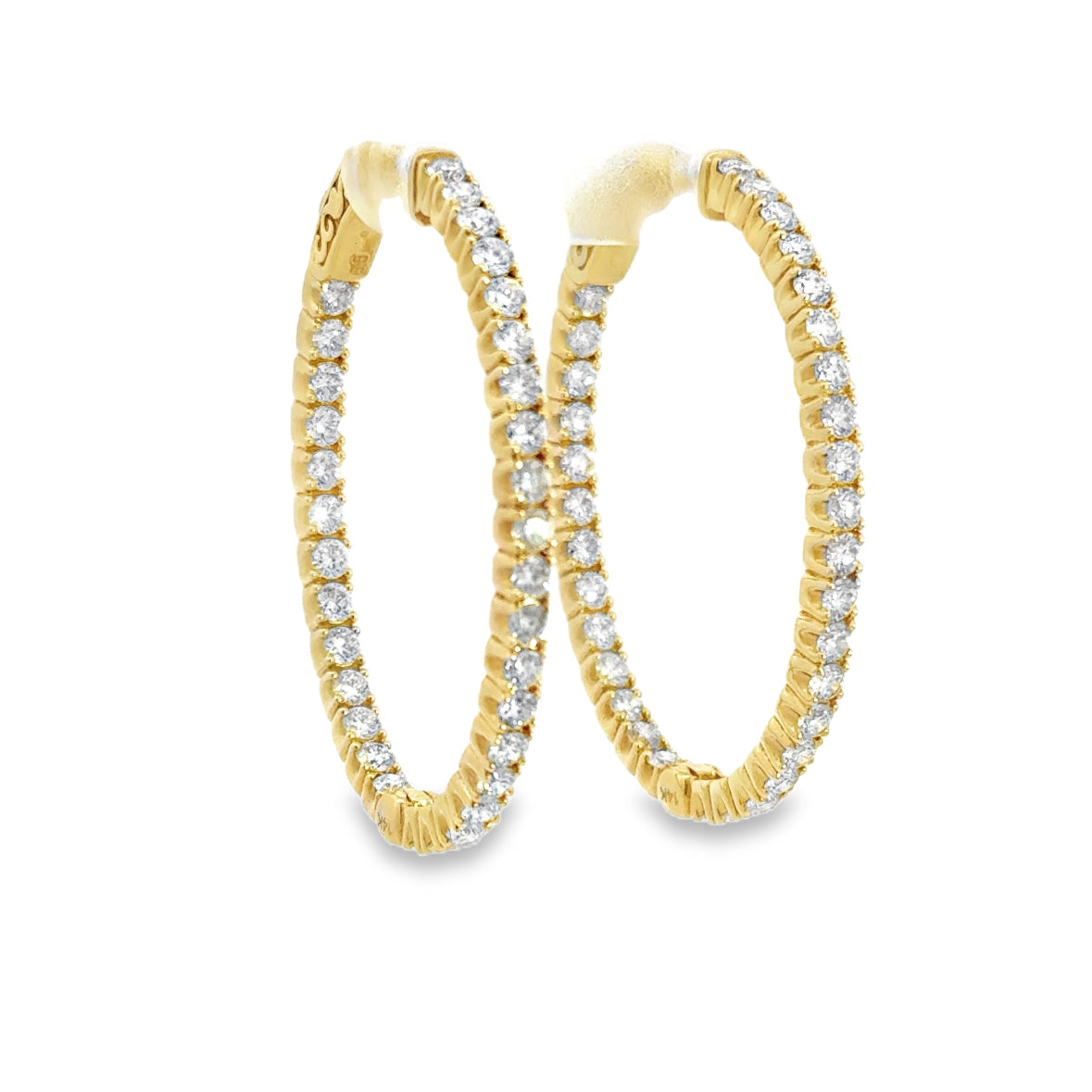 Kirkland Jewelry Estate | 14K Yellow Gold Diamond Inside Out Hoops