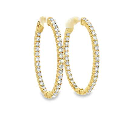 Kirkland Jewelry Estate | 14K Yellow Gold Diamond Inside Out Hoops