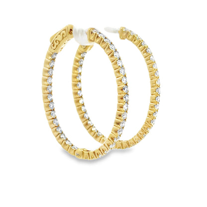 Kirkland Jewelry Estate | 14K Yellow Gold Diamond Inside Out Hoops